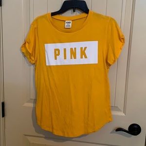 PINK Perfect Tee Yellow with White LG